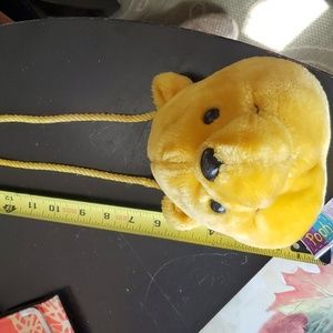 Vintage Disneys Winnie the Pooh plush purse retro 80s 90s pass holder